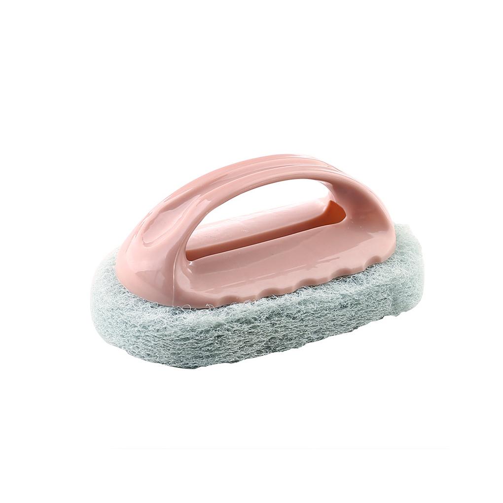 

Cleaning Brush Tiles Bathtub Stove Pot Sink Multifunctional Brushes Handle Decontamination Cleaning Sponge Tools розовый