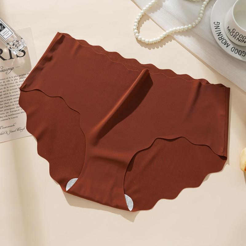 

Бесшовное нижнее белье Ice Silk для женщин, тонкие, быстросохнущие, из чистого хлопка, розового цвета, женские трусики больших размеров XL темный кофе