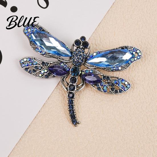 Anti-oxidation Brooch Dragonfly Brooch Sparkling Rhinestones Lapel Pin with Strong