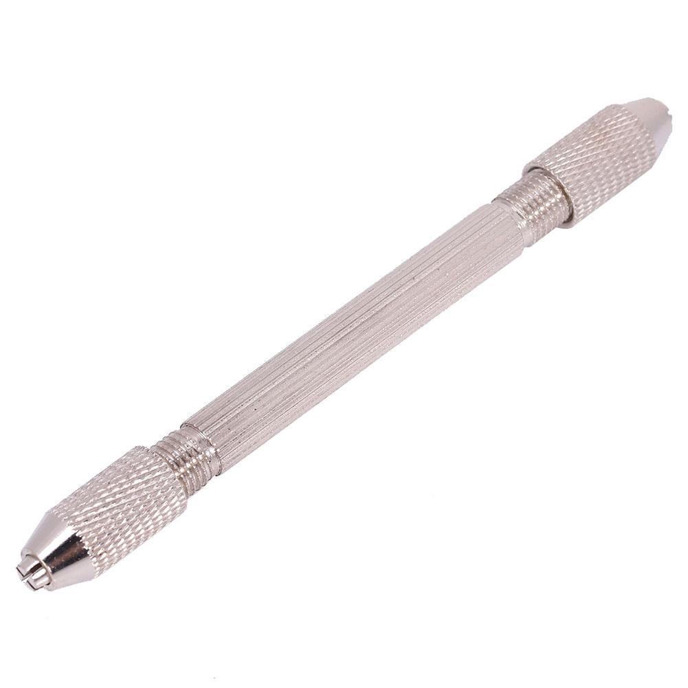 Metal Double End Pin Vise Chuck Hand Drill Bit Twist Jewelry Watch Repair Tool