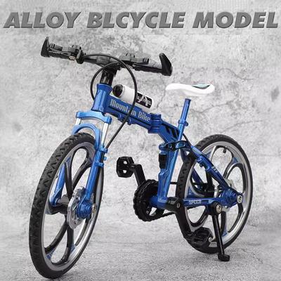 1:8 Scale Bicycle Toy Models Metal Diecast Shock Absorption Folding Bikes Rubber Tires Racing Bicycles Birthday Gifts For Boys