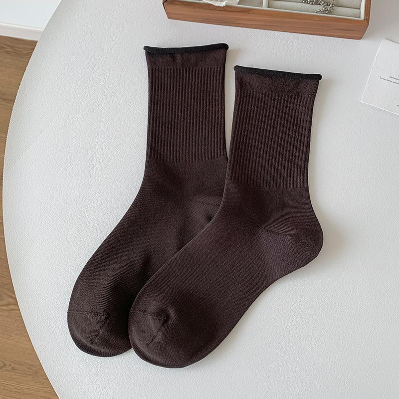 Mid-calf Socks for Women In Autumn and Winter, Rolled-up Socks for Women, Versatile and Loose-fitting Postpartum Socks