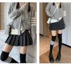 New 2024 Women's High Waist Black Pleated A-line Skirt - Short, Slimming, Summer to Autumn Style