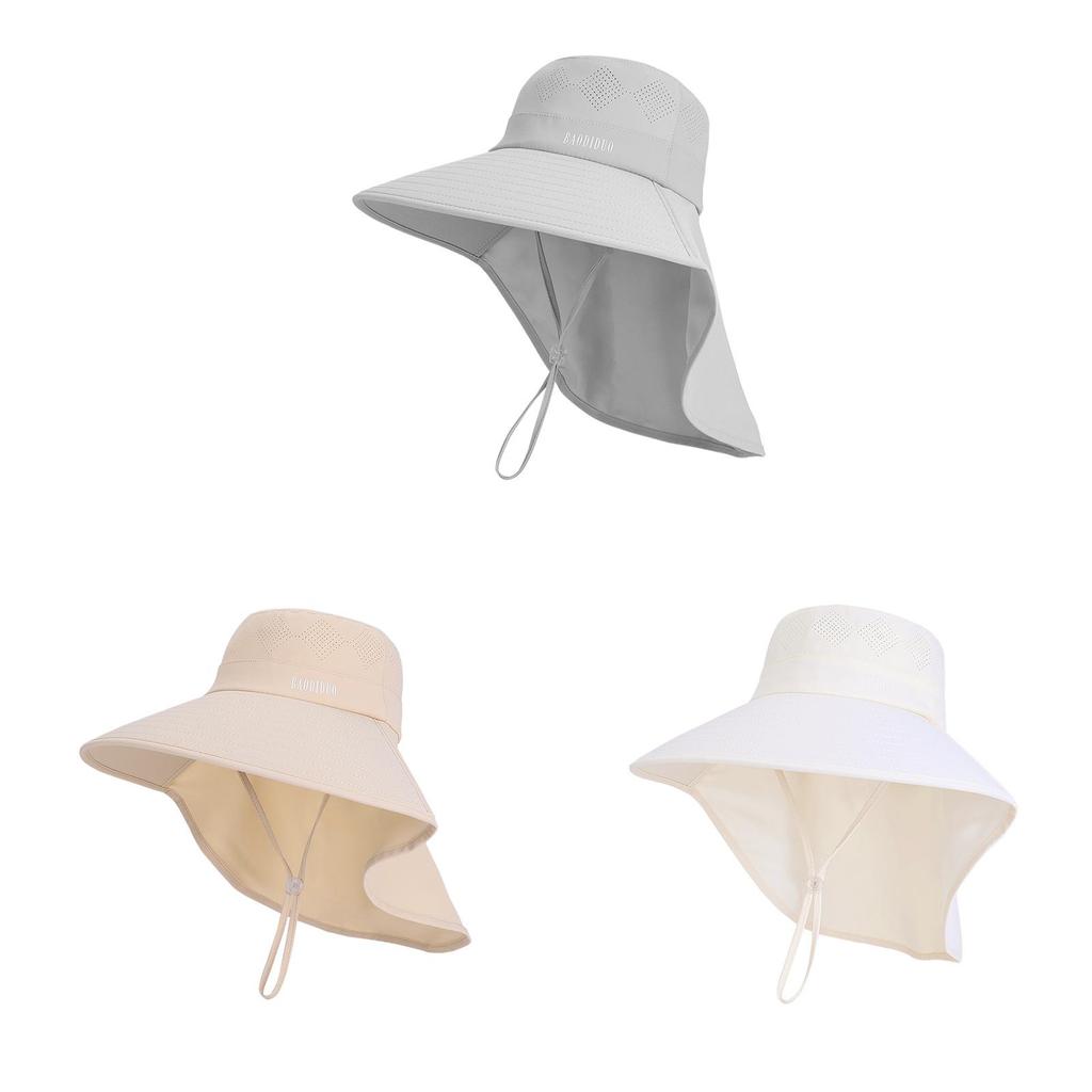 Outdoor Sun Protection Hat For Women With Adjustable Ponytail Hole And Wide Brim Fashionable Fisherman Cap