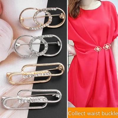 Broche de cintura brillante con forma geométrica, resistente a la corrosión y al óxido, con un efecto visual sorprendente