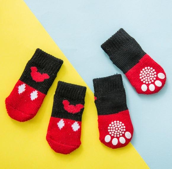 

Dog Four Seasons General Socks Eyes Pet Cartoon Knitted I Warm Dog Cotton Socks S красный