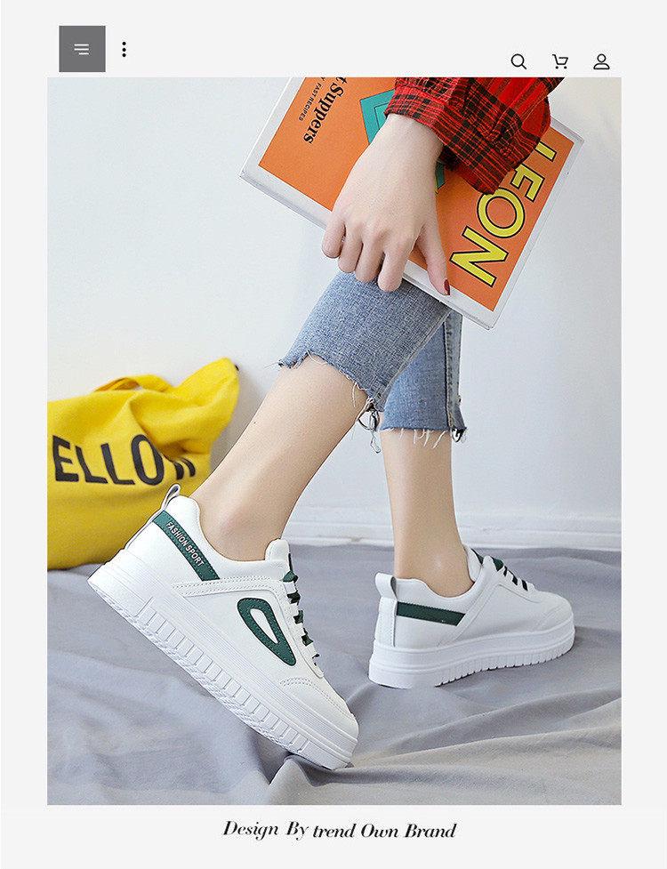 Women's 2024 Trendy White Sneakers - Versatile, Breathable & Casual for Spring