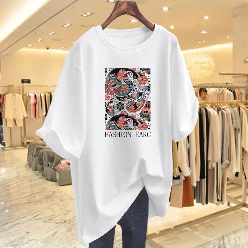 

Summer heavy cotton American ruffian handsome youth short-sleeved T-shirt women s street loose top versatile ins S