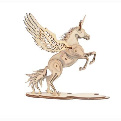 Puzzle 3d in legno per bambini Unicorno Gioco 3d Puzzle Fatto a mano Creativo Giocattoli per bambini Regali fai da te P117
