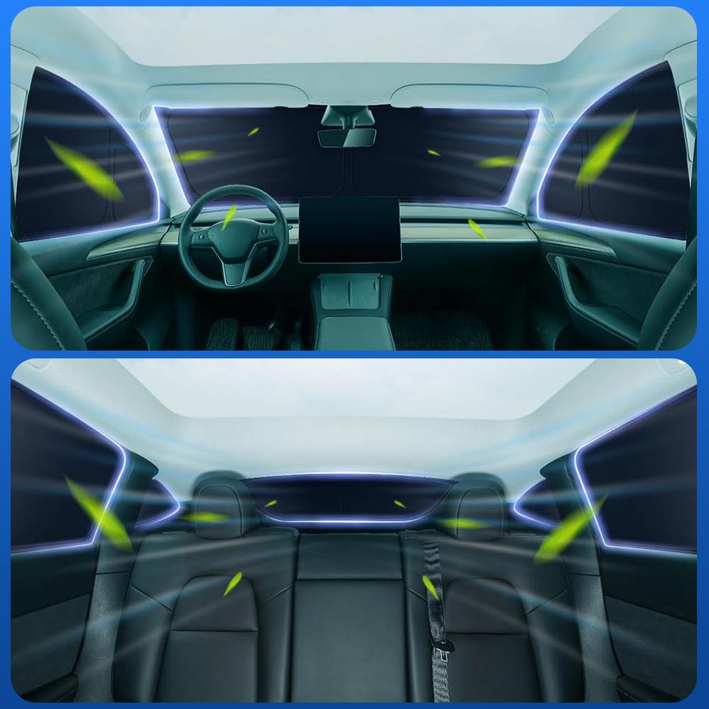 8Pcs/Set Car Multi Sun Shade UV Protection Total Blackout Sun Visors Auto Sun Shade for Tesla Model Y 2020-2024 Accessories