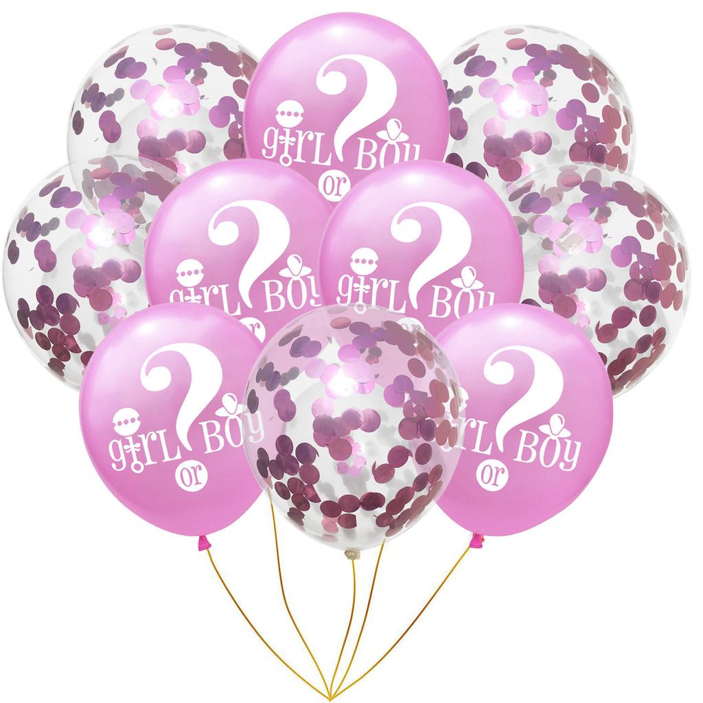 Gender Reveal He Or She Transparent Polka Dot Combination Balloon Gender Reveal Decoration 12 Inches