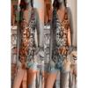 Gradient Print V-Neck Sleeveless Top Women Soft Cotton Blend Loose Fit Breathable Casual Tank