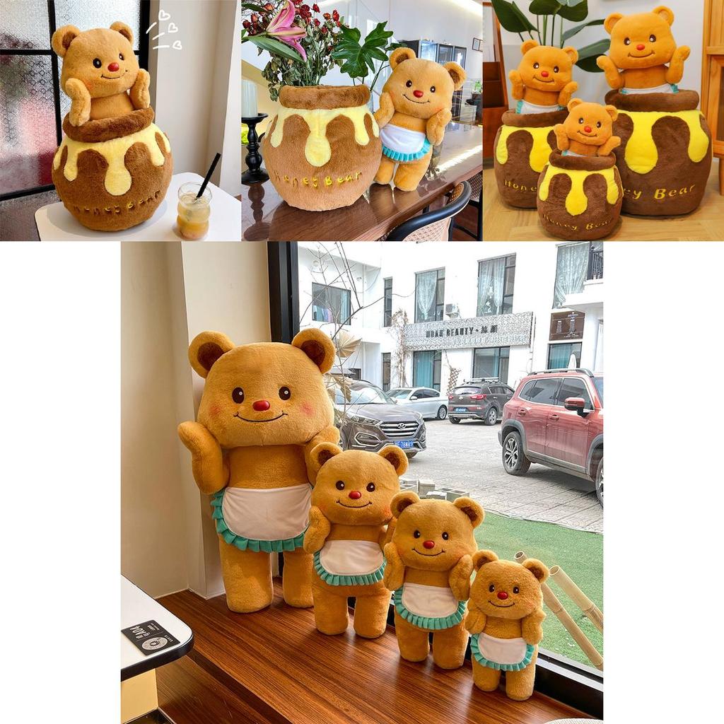 Adorable Honey Bear Plush Toy Soft Cute Cartoon Couple Gift For Kids And Girlfriend