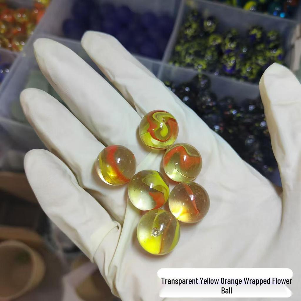16mm Mixed Checkered Glass Beads & Marbles - Nostalgic Crystal Balls for Kids