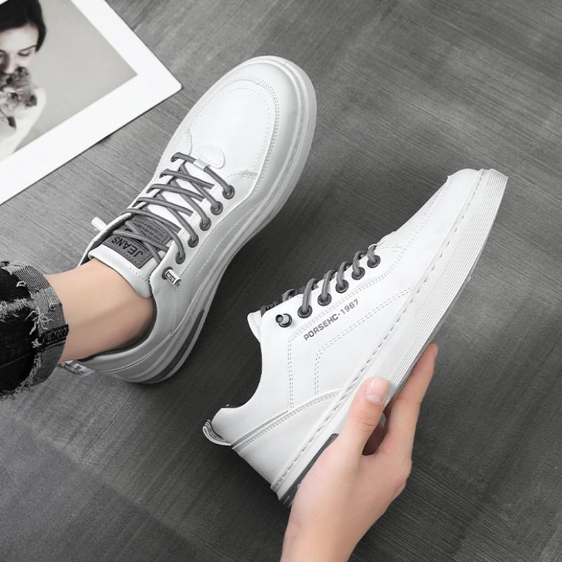 Men's Casual Leather Shoes Non-slip Wear-resistant Sports Shoes Non-slip Wear-resistant Sneakers for Men Flat Slip-on Shoe Tênis