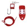 2m6.56ft Cable Lockout Fish Shaped Hasp 38mm Padlock Set Stainless Steel for Chemical Industry