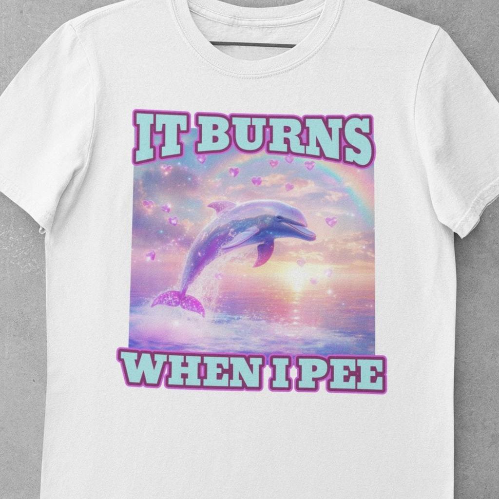 It Burns When I Pee Unisex Funny Shirt, Unhinged Inappropriate Absurd Offensive Shirt Women Girl, Adult Dirty Obscene Sassy Sarcastic Shirt