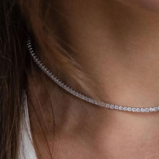 Dámský náhrdelník s kamínky, bez přívěsku, nastavitelný s prodlouženou délkou, dámský náhrdelník na klíční kost, plesová párty, šperk na krk