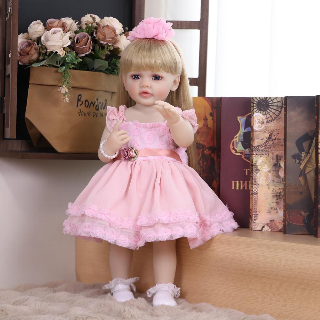 KEIUMI Reborn Doll Girl 55 Cm Bathe Silicone Vinyl Realistic Newborn Baby Dolls Early Educational Toy Kids Christmas Gift