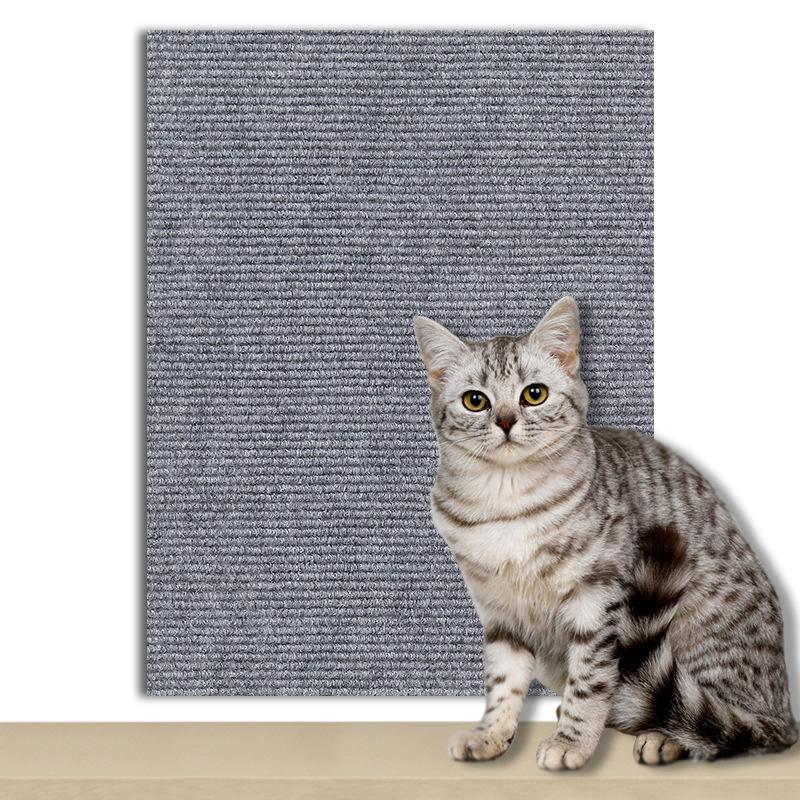 Wear-Resistant Cat Scratching Mat & Wall Climber - No Flake Teaser Pad for Sofa & Wall 30x30x0.4cm светло-серый
