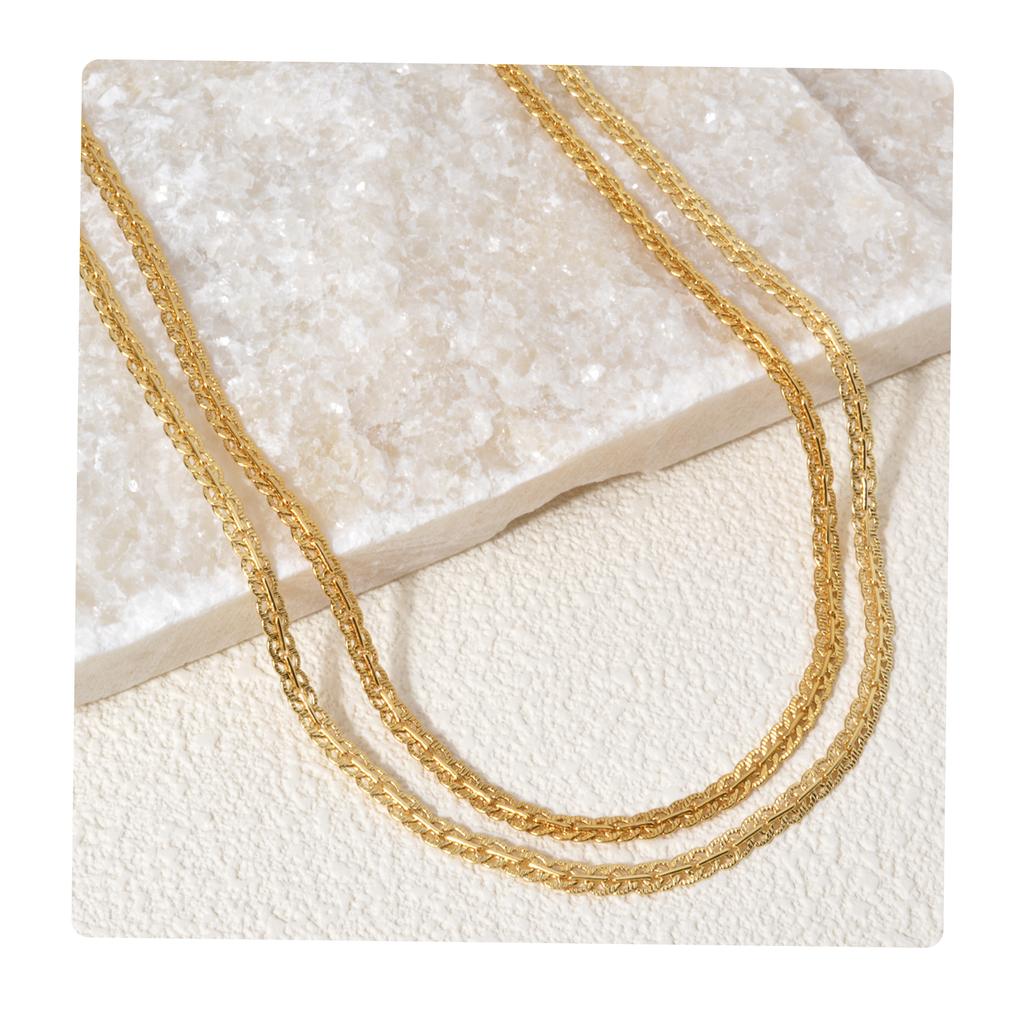 18K Gold Plated Link Chain Necklace for Women Man Cross 5mm Width Gold Color Choker Classic Trendy Daily Wear Wedding Party Gift