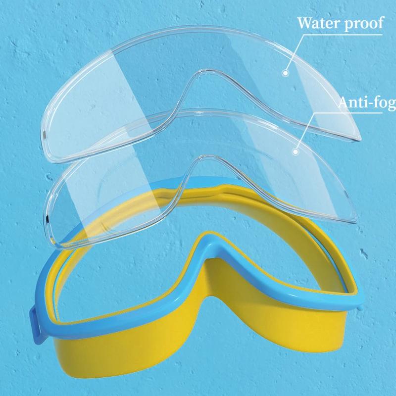 Ochelari de înot pentru copii fete băieți cadru mare impermeabili anti-ceață transparenți de înaltă definiție student bebeluș ochelari de înot