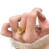 Classic Charms Chinese Style Inlaid Diamond Brushed Small Flowers  Ring Retro Light Luxury Rings for Women Wedding Jewelry