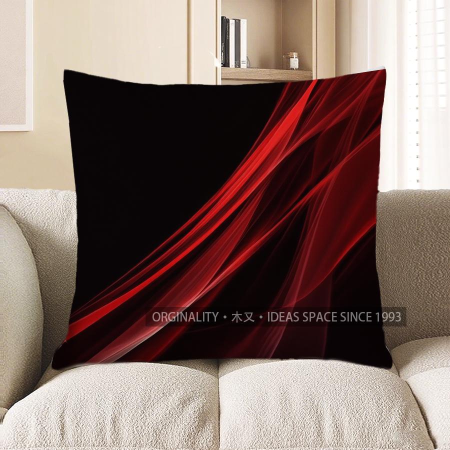 Home Decor Dynamic Red Streaks Geometric Throw Pillow Pattern Cushion Cover Suitable For Sofa Bedroom Car Pillow Cover