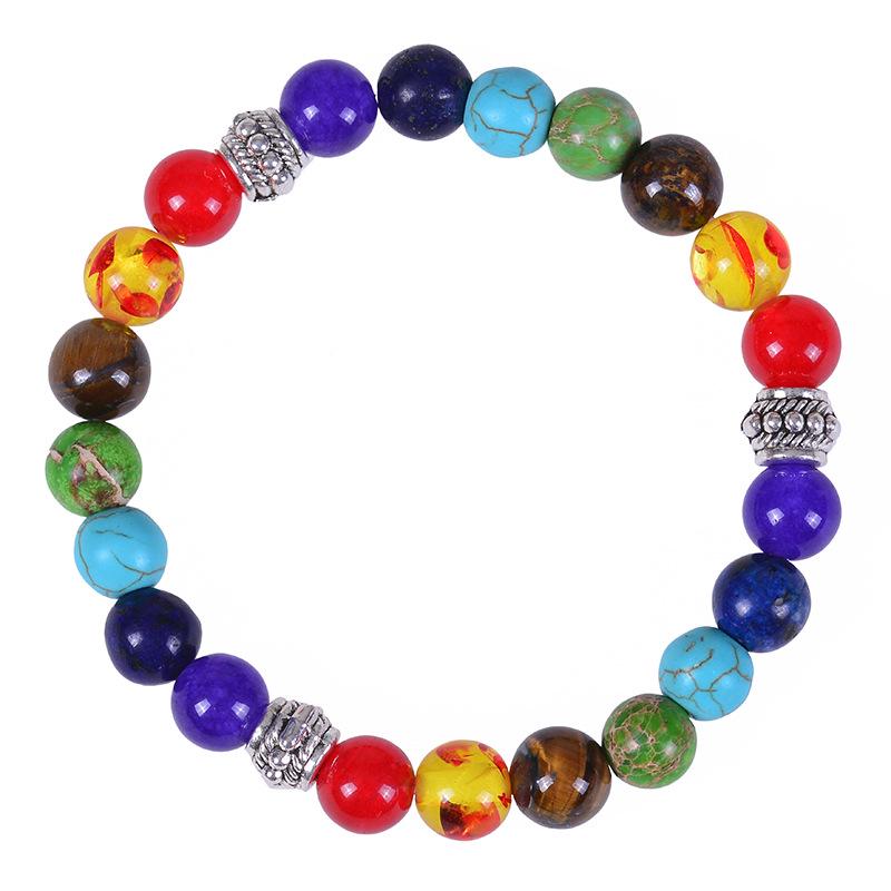 8MM Yoga Hand Ingot Energy Natural Stone Bracelet, Colorful Stone Bracelet, Accessories, Christmas Gift, Stocking Stuffers, Valentine's Day Gift