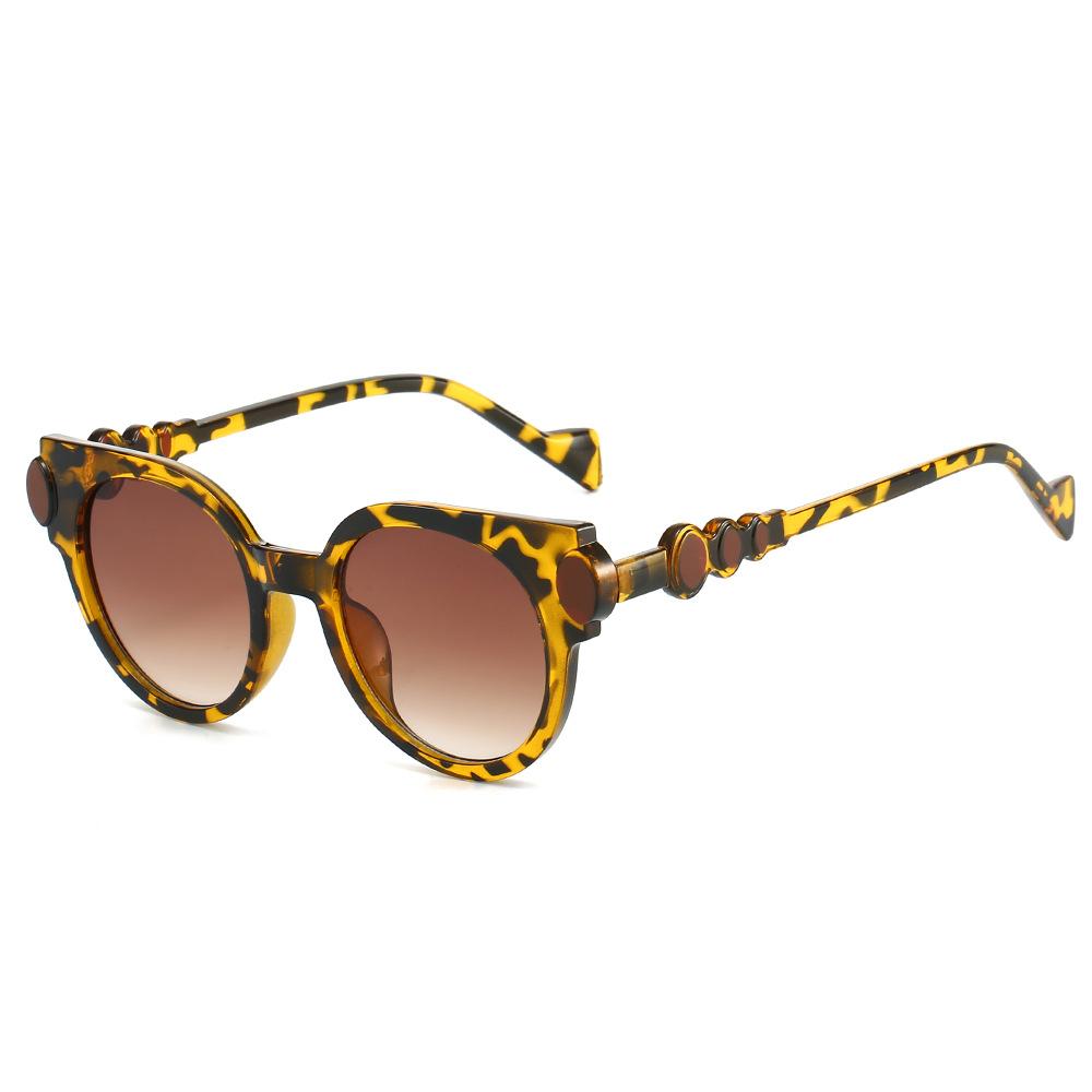 New Retro Gradient Cat Eye Women Sunglasses  Brand Fashion Trend Leopard Design Personality Men Sun Glasses Uv400
