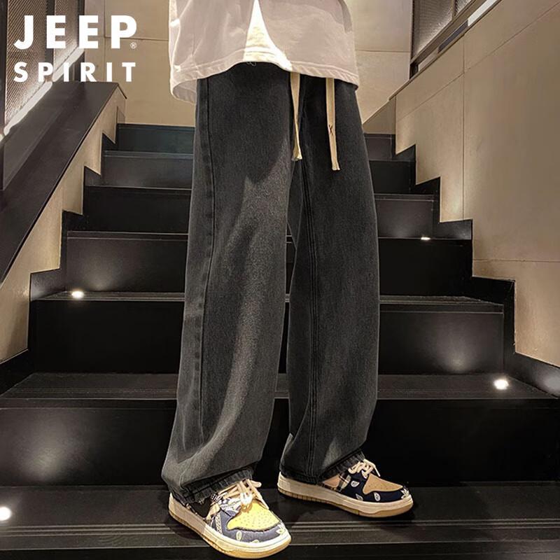 JEEP SPIRIT Men's Retro Straight-Leg Jeans