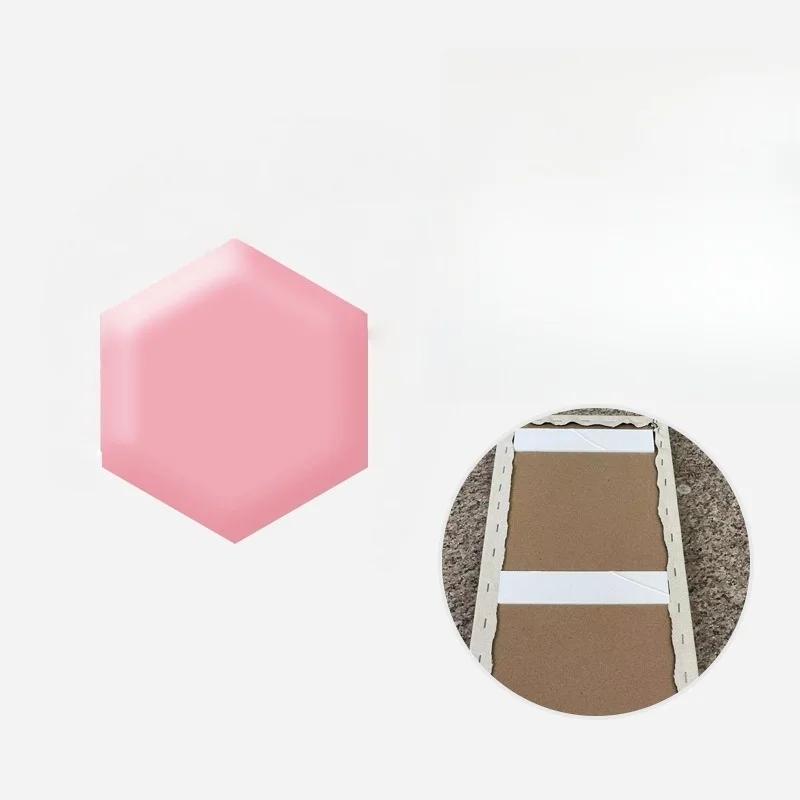 1PC25x28cm Anticollision Hexagonal Headboard Bed Soft Bag Set Wall Sticker Tatami Decor Aesthetic Home Decoration