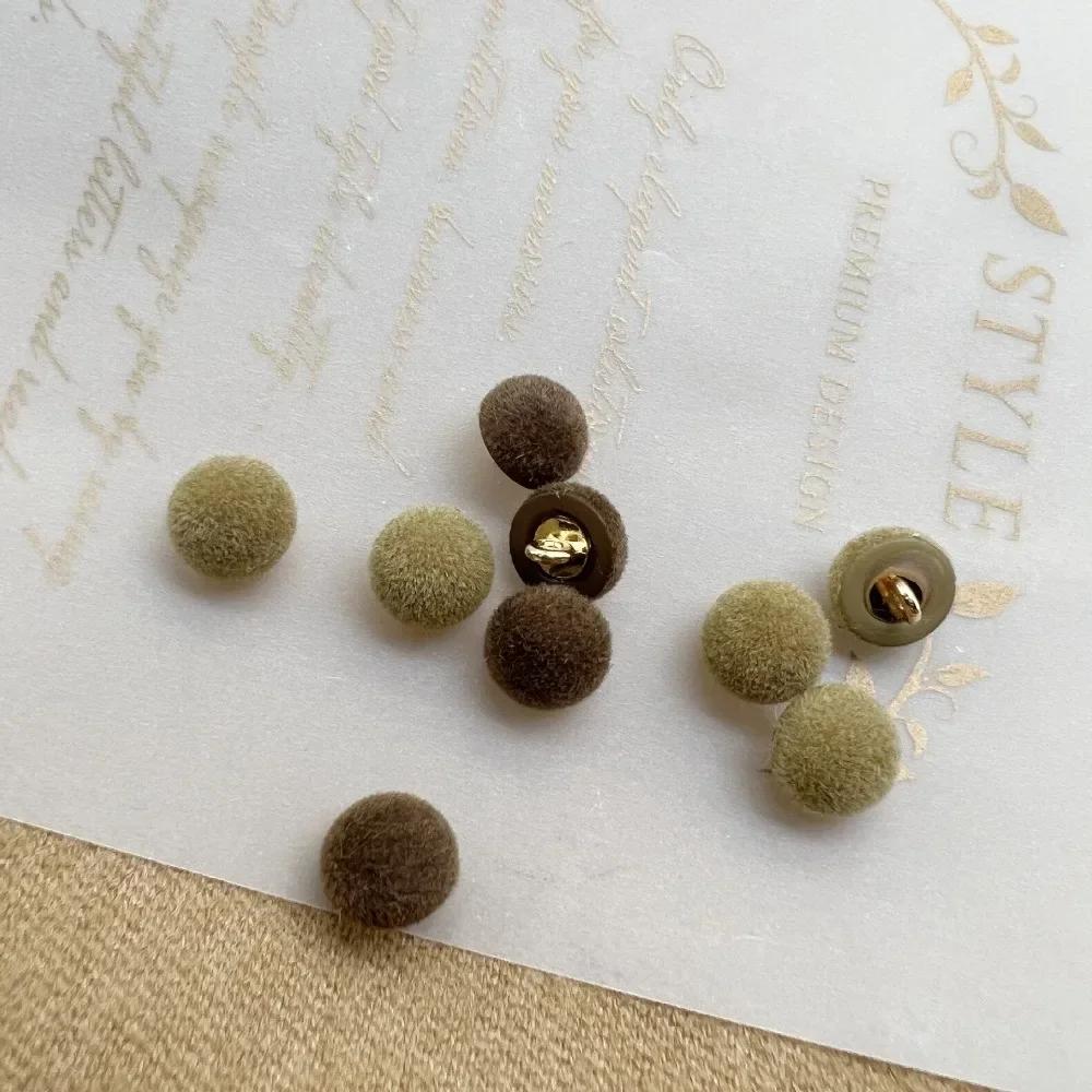 10pcs/lot Beautiful Pile Coating Buttons 10mm Small Mushroom Plastic Shank Button Winter Clothes Sewing Accessories