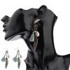 1pair Exquisite Vintage Bohemian Ethnic Tassel Fringe Leaf Stones Earrings