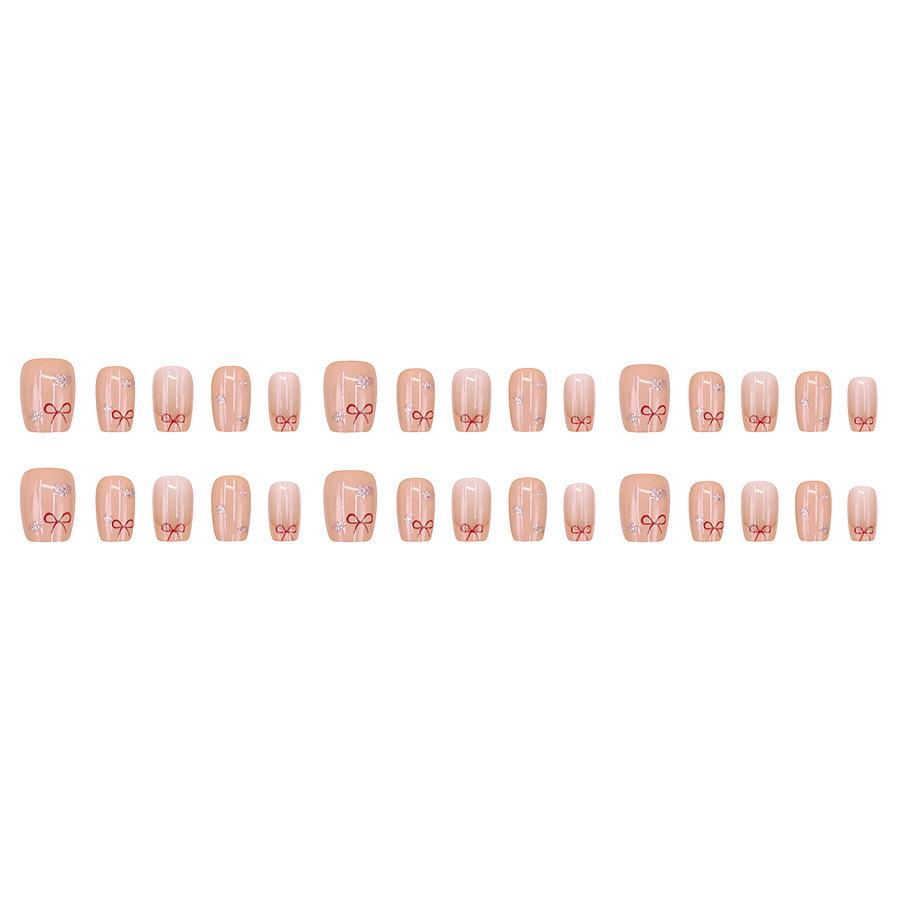 30 Pieces French Stars Sparkling Love Cute Student Style Short Wear Nail Manicure Nail Sticker 30 Pieces