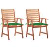 Day and Night - Day and Night Garden Dining Chairs 2 Units Solid Acacia Wood and Cushions