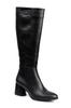 Women Modern Stylish Fashion Boots Boots Faux Leather Oval Toe Side Zipper High Heel Boots