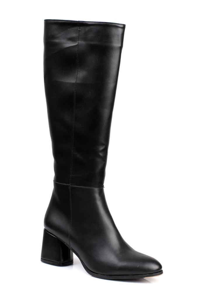 Women Modern Stylish Fashion Boots Boots Faux Leather Oval Toe Side Zipper High Heel Boots