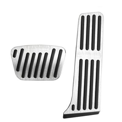 SAWAKAKI Aluminium Gas- und Bremspedalabdeckungen für Toyota Alphard Vellfire Crown Crossover RAV4 Silber (Satz 2) (40er Serie), (40er Serie), (35