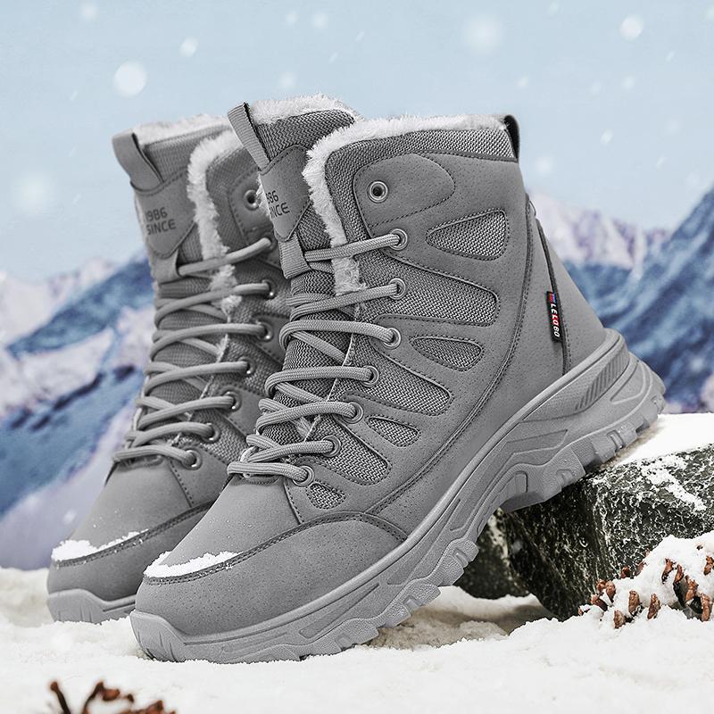 

Обувь для мужчин зимняя, морозостойкая, теплая, хлопковая обувь для походов на открытом воздухе, на платформе, для отдыха, спорта, противоскользящие, альпинистские, снежные ботинки 39 серый