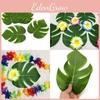 Bright Green Polyester Leaves Set For Vibrant Luau And Moana Celebration Table Decor