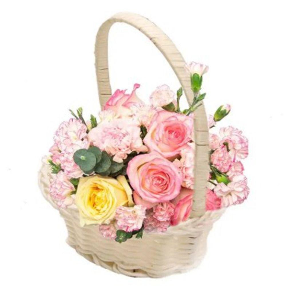 Coșuri de depozitare țesute manual 3 forme Coș de flori din răchită Pentru plantă casă nuntă