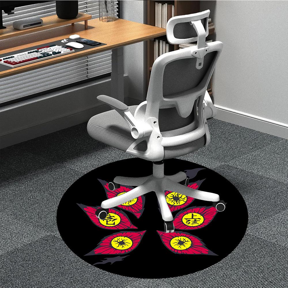 

1PC Bleach Office Round Rug - Perfect for Office or Study Decor, Machine Washable, Non-Slip Backing, Decorative Floor Mat 80cm