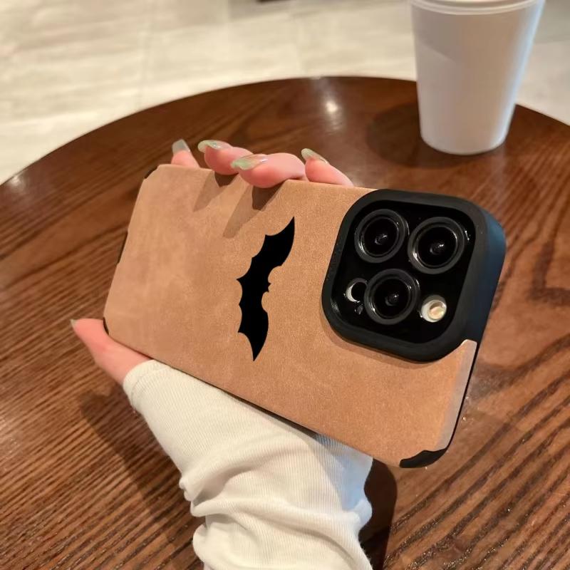 Cool Bat Leather Silicone Phone Case For iPhone Air 16 17 15 14 13 12 7 11 Pro Max 16E Plus X XR XS Shockproof Cover