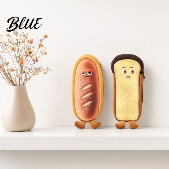 Soft Fabric Pencil Pouch Cute Bread Case Plush Large Capacity Pen Pouch