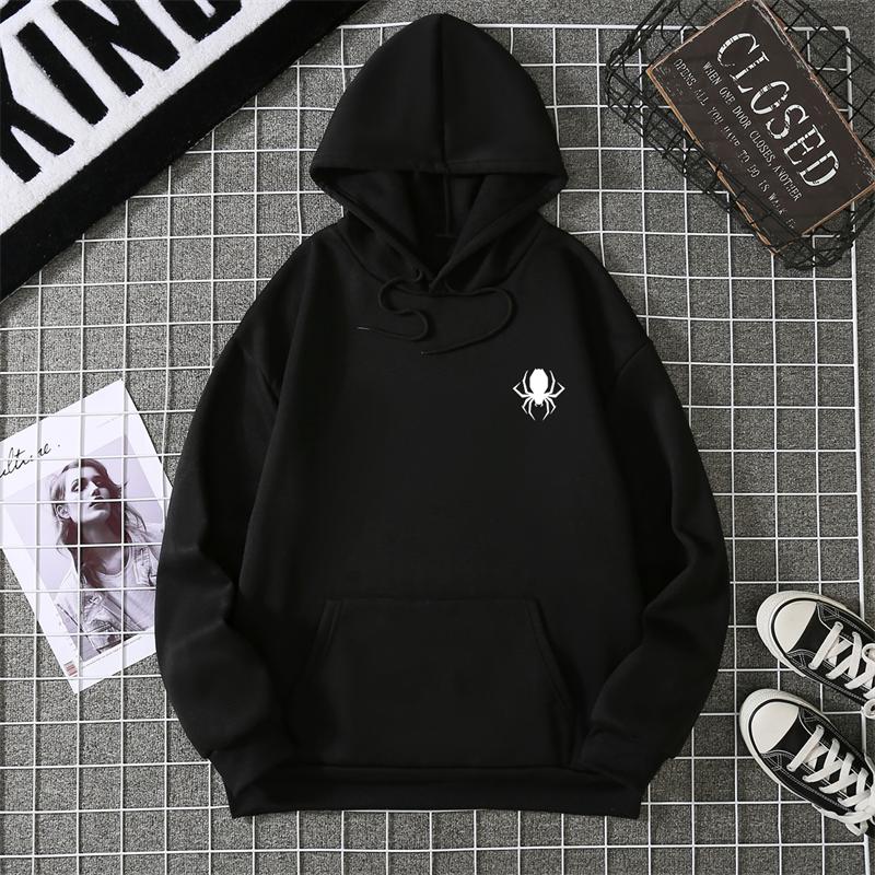 Autumn And Winter Men's And Women's Pullover Fashion Sweatshirt Loose Casual Spider Pattern Hooded Pullover Sports Top