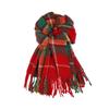 New gift Christmas red fringed plaid scarf women's winter high-end feeling warm Korean shawl thickened scarf