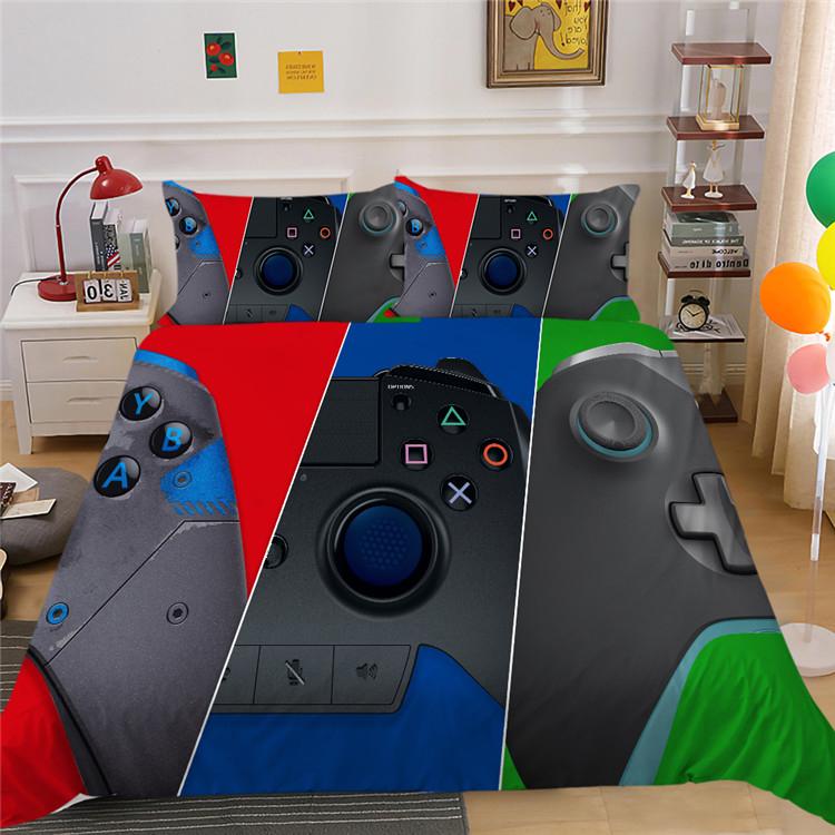 3D Player Bedding Full-size Game Machine Pattern Bedspread Set Is Suitable for Home Decoration of Boys and Men's Game Lovers' Room