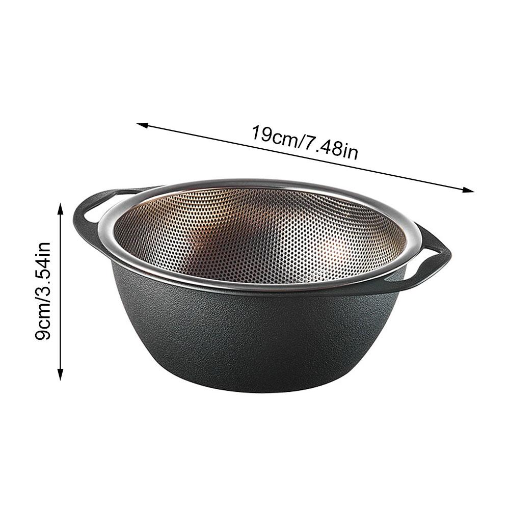 Kitchen Microporous Colander with Handle Stainless Steel Food Strainer Basket Multi-Purpose Basket Strainer Drainer for Draining