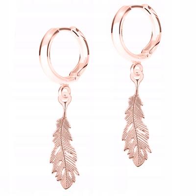 Gold-Plated Decorative Feather Earrings Feathers With Feathers Feather Leaves 925 Silver